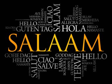 SALAAM (Farsça Merhaba, Farsça) dünyanın farklı dillerinde kelime bulutu