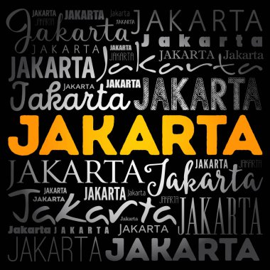 Jakarta duvar kağıdı kelime bulutu, seyahat kavramı geçmişi