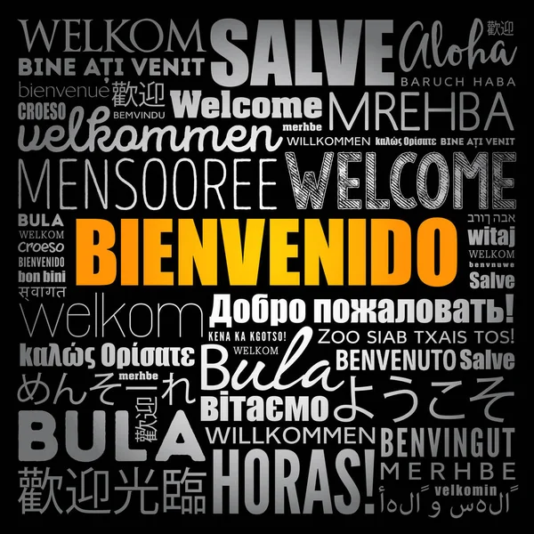 Bienvenido, Welcome Spanish Text Stock Vector - Illustration of expression,  caption: 112854232