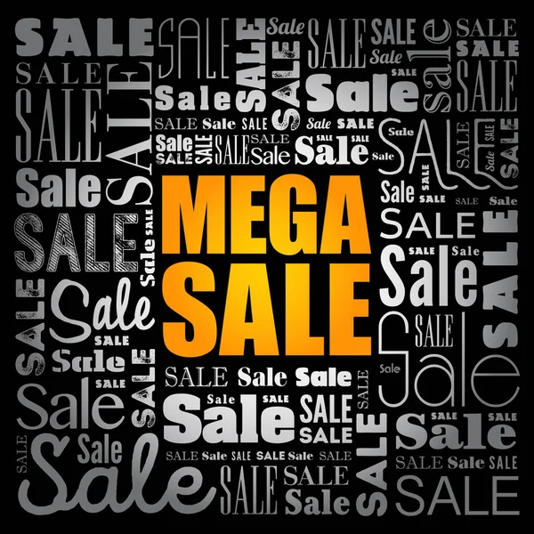 Mega Sale Word Cloud Collage Business Concept Background — Stock Vector