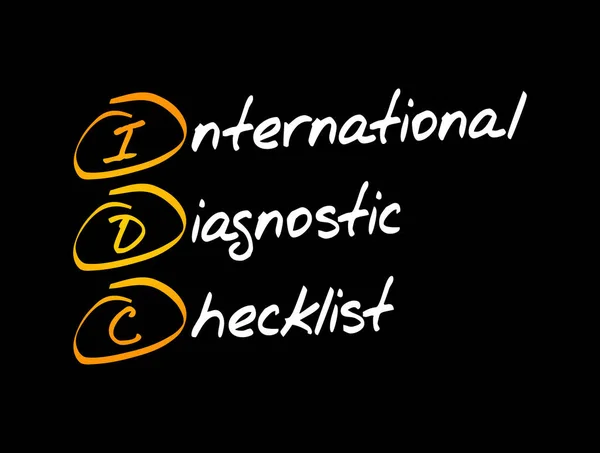 Idc International Diagnostic Checklist Acrónimo Business Concept Background — Vector de stock