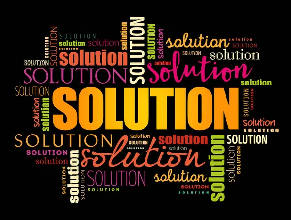 Solution Word Cloud Collage Business Concept Background — Stock Vector