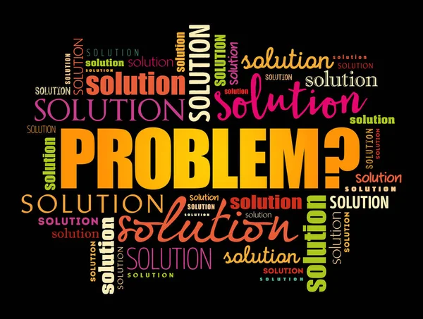Problem Solution Word Cloud Collage Business Concept Background — Stock Vector