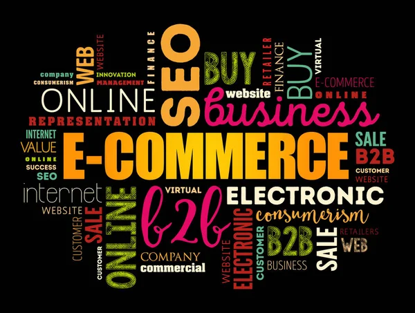 Commerce Słowo Chmura Collage Tło Koncepcji Biznesu — Wektor stockowy