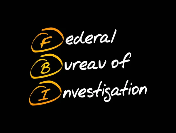 Fbi 連邦捜査局の頭字語 概念の背景 — ストックベクタ