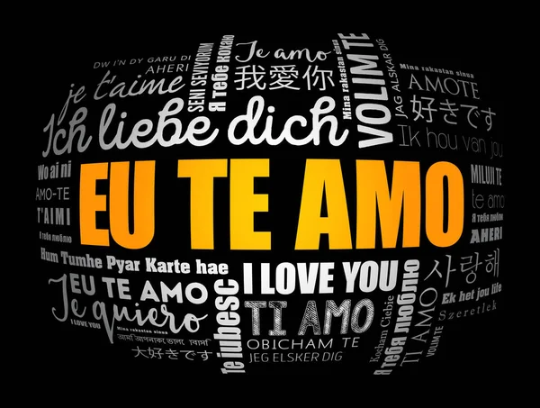 Amo Love You Het Portugees Verschillende Talen Van Wereld — Stockvector