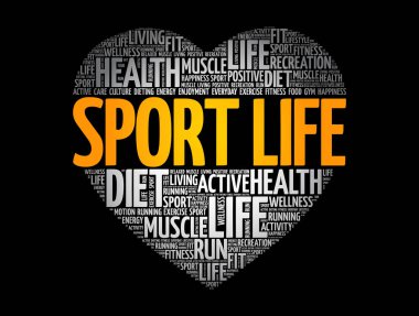 Spor Hayatı kelime bulut, fitness, spor, sağlık konsepti geçmişi