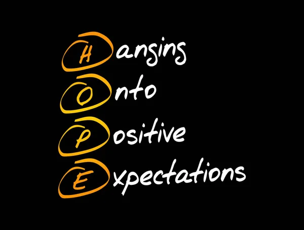 Hope 坚持积极的期望 首字母缩写概念 — 图库矢量图片