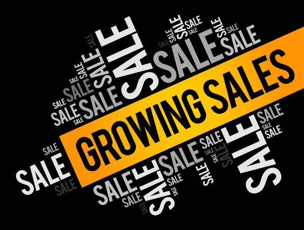 Growing Sales Word Cloud Collage Business Concept Background - Stok Vektor