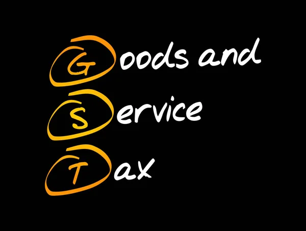 Gst Impuesto Sobre Bienes Servicios Acrónimo Fondo Concepto Empresarial — Archivo Imágenes Vectoriales