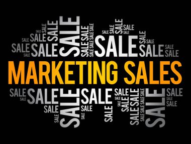 Pazarlama sözcüğü bulut kolajı, iş konsepti geçmişi