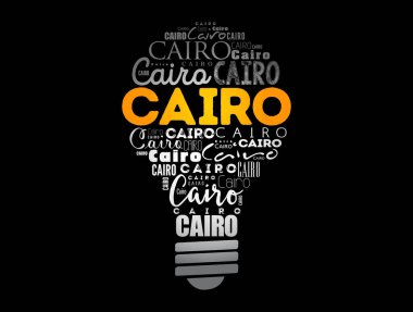 Kahire ampulü kelime bulutu, seyahat konsepti geçmişi