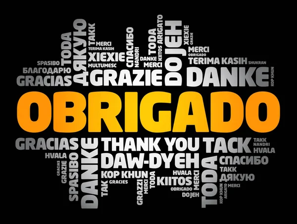 Obrigado Дякую Португальською — стоковий вектор