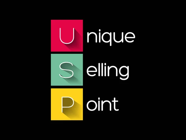 Usp Unique Selling Point Akronym Geschäftsidee Hintergrund — Stockvektor