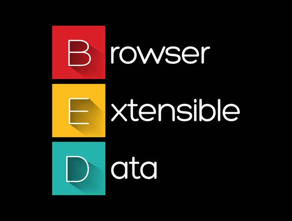 Bed Browser Extensible Data Acronimo Tecnologia Concetto Sfondo — Vettoriale Stock