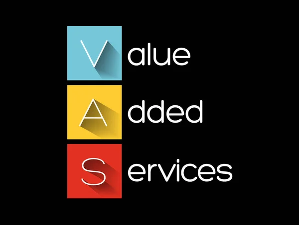 Vas Сокращение Value Added Services Концептуальный Фон — стоковый вектор