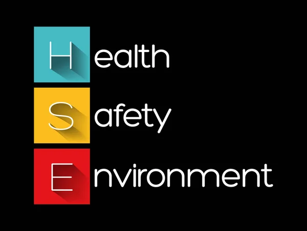 Hse Acrónimo Inglés Health Safety Environment Concept Background — Vector de stock