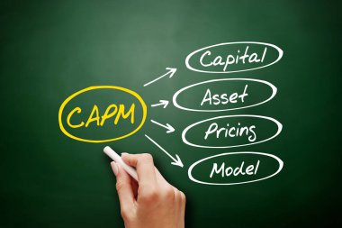 CAPM - Sermaye Varlığı Fiyatlandırma Model kısaltması, karatahta iş konsepti geçmişi