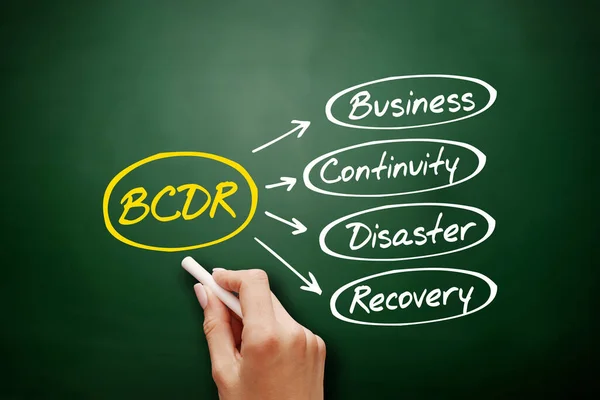 Bcdr Business Continuous Disaster Recovery Acronym Business Concepts Background Blackboard — 스톡 사진