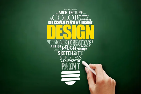Design Gloeilamp Woord Cloud Collage Creatief Business Concept Schoolbord — Stockfoto