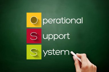 OSS - İşletim destek sistemi kısaltması, karatahtadaki teknoloji kavramı