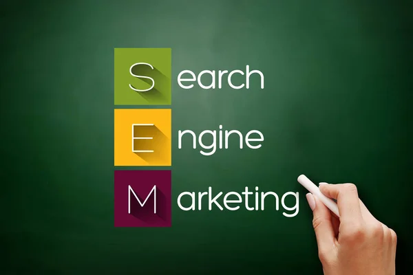 Sem Search Engine Marketing Acronym Business Concept Blackboard — Stock Photo, Image