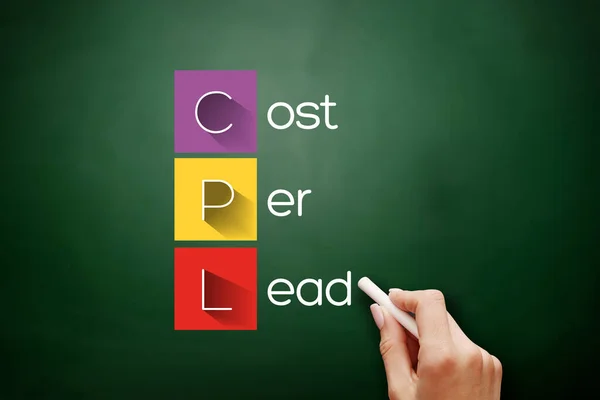 Cpl コスト リードの頭字語 ブラックボード上のビジネスコンセプトの背景 — ストック写真