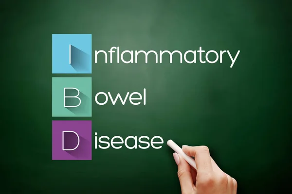 IBD - Inflammatory Bowel Disease acronym, medical concept background on blackboard