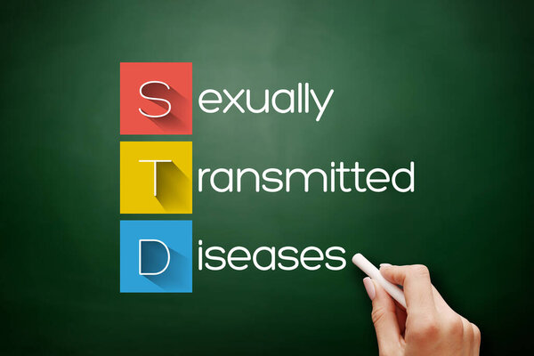 STD - Sexually Transmitted Diseases, acronym health concept on blackboard
