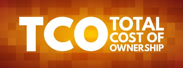 Tco Total Cost Ownership Akronym Geschäftskonzept Hintergrund — Stockvektor