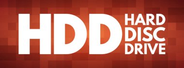 HDD - Disk Sürücüsü kısaltması, teknoloji kavramı arka planı