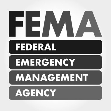 FEMA - Federal Emergency Management Agency acronym, concept background clipart