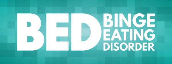 Bed Binge Eating Disorder Mozaikszó Egészségügyi Koncepció Háttér — Stock Vector