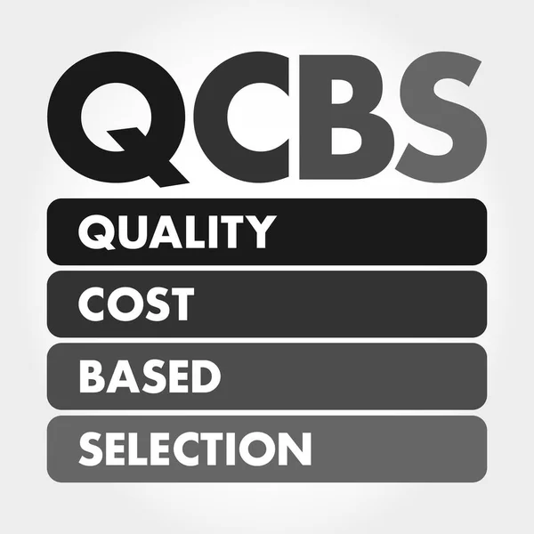 Qcbs Qualidade Custo Com Base Seleção Acrônimo Fundo Conceito Negócio —  Vetores de Stock