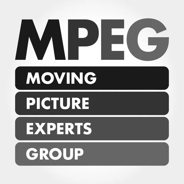 Mpeg Grupo Especialistas Imagens Movimento Sigla Fundo Conceito Tecnologia — Vetor de Stock