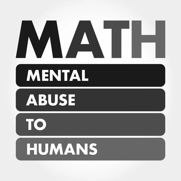 Math Психічне Зловживання Людини Концептуальне Тло — стоковий вектор