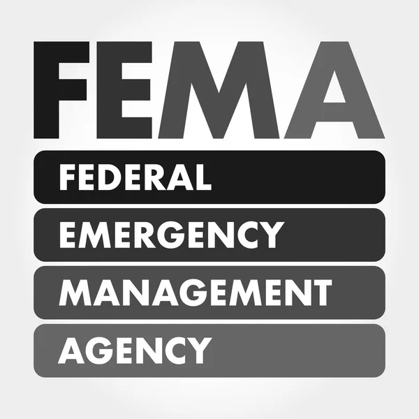 Fema Akronym Der Federal Emergency Management Agency Konzeptioneller Hintergrund — Stockvektor