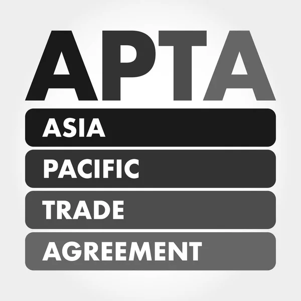 Apta Ακρωνύμιο Εμπορικής Συμφωνίας Ασίας Ειρηνικού Πλαίσιο Επιχειρηματικής Έννοιας — Διανυσματικό Αρχείο