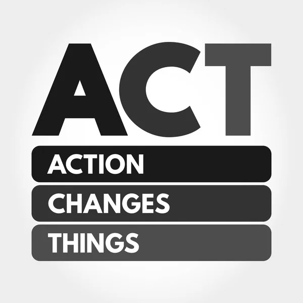 Act Action Changes Rzeczy Akronim Tło Koncepcji Biznesu — Wektor stockowy