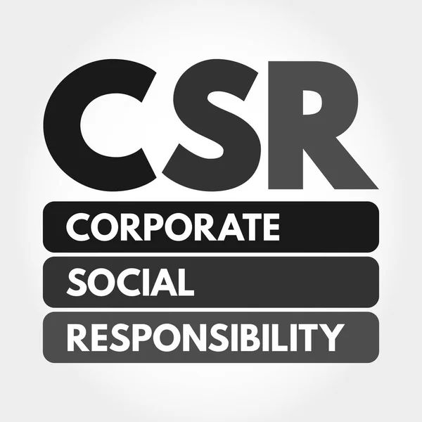 Csr Corporate Social Responsibility Acronym Business Concept Background — Stock Vector