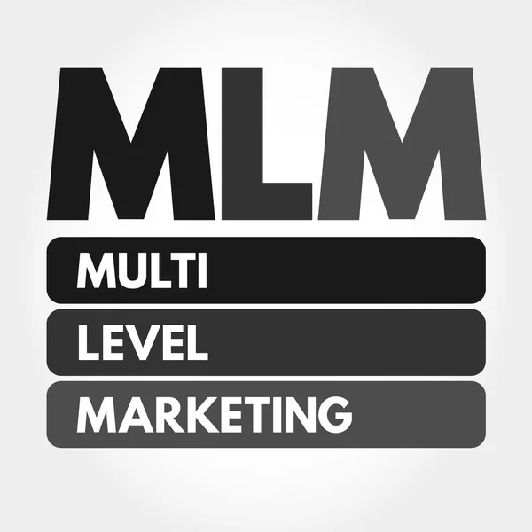 Mlm Multi Level Marketing Acronyme Business Concept Background — Image vectorielle