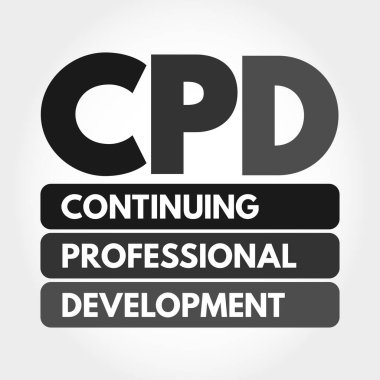 CPD - Continuing Professional Development acronym, business concept background clipart