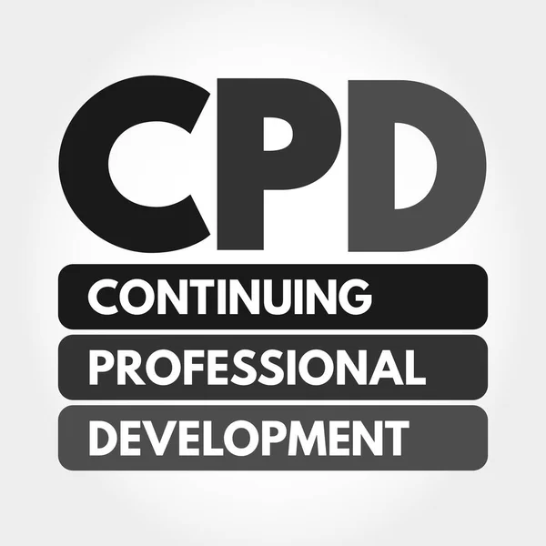Cpd 継続的なプロフェッショナル開発の頭字語 ビジネスコンセプトの背景 — ストックベクタ
