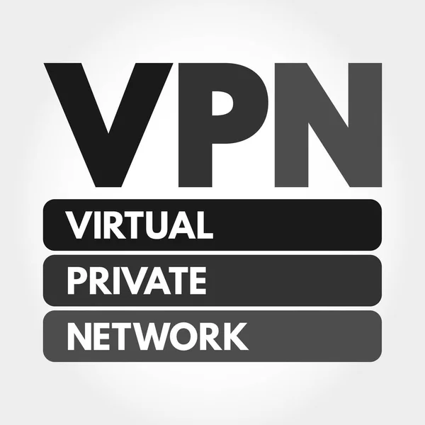 Vpn 仮想プライベートネットワークの頭字語 技術コンセプトの背景 — ストックベクタ