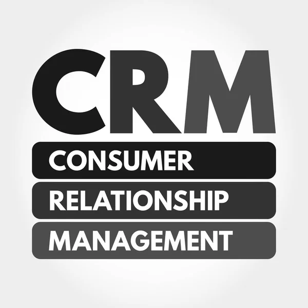 Crm Acrónimo Consumer Relationship Management Fundo Conceito Negócio —  Vetores de Stock