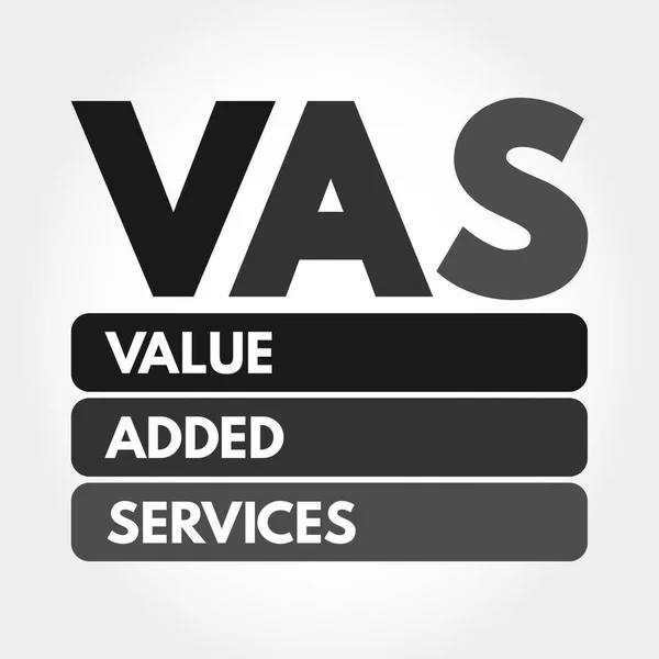 Vas Сокращение Value Added Services Концептуальный Фон — стоковый вектор