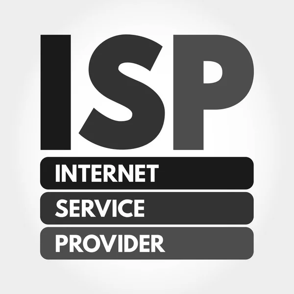 Isp Internet Service Provider Acrónimo Fundo Conceito Tecnologia — Vetor de Stock