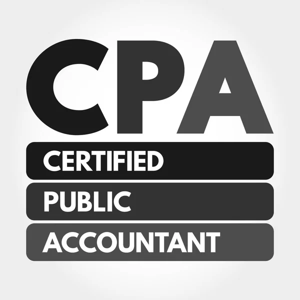 Cpa Certified Public Accountant Mozaikszó Üzleti Koncepció Háttér — Stock Vector