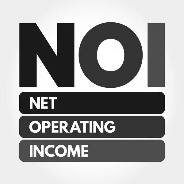 Noi Net Operating Income Acroniem Zakelijke Concept Achtergrond — Stockvector