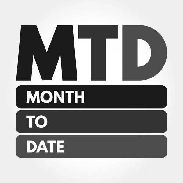 Mtd Month Date Akronym Business Concept Background — Stockový vektor